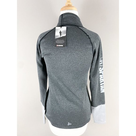 Spartan Race Spark by Craft Gray 1/4 Zip Fleece Lined Pullover Small NEW - Picture 3 of 4